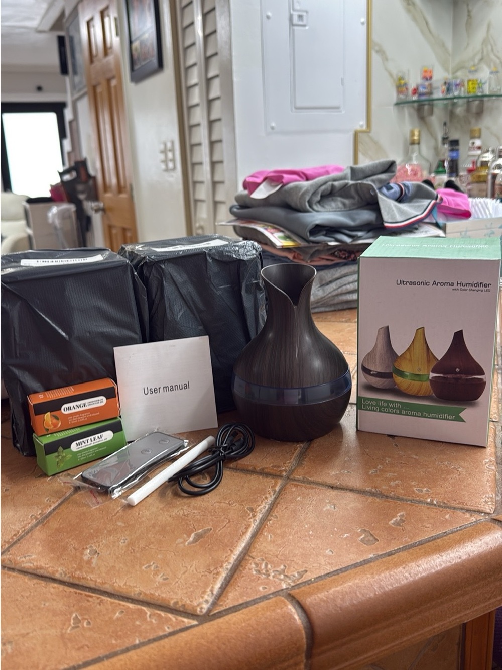Ultrasonic Aroma Humidifier Diffuser - Dark Wood Grain